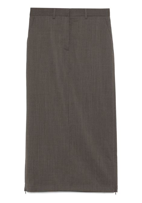 Grey zipped maxi skirt Helmut lang - women HELMUT LANG | O06HW30321G